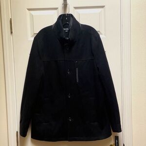 Kenneth Cole Black Wool Blend Coat.